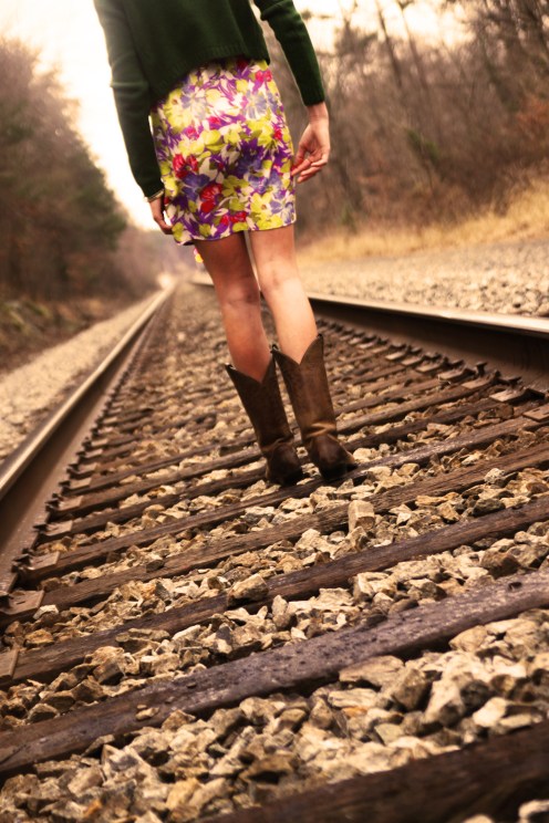 walking on train tracks